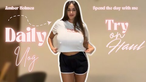 4K Transparent White Crop Top Try on Haul with Amber | See Through 🥵