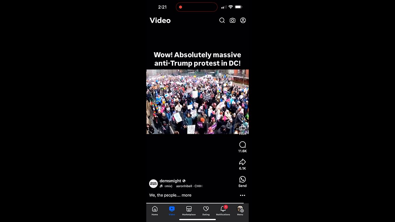Massive anti Trump protest in DC. Facebook. @demsmight. 3-25-25