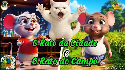 O Rato da Cidade e o Rato do Campo | História Infantil | Fábula para Crianças | ToonyWorldAi