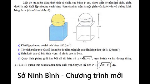 Một đồ lưu niệm bằng thuỷ tinh có chiều cao bằng 14 cm, được thiết kế gồm hai phần, phần