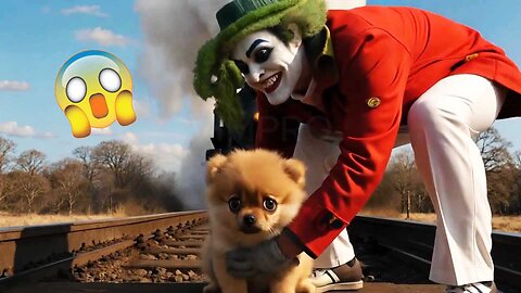 A Pomeranian puppy was left on the railroad tracks... What will happen next?
