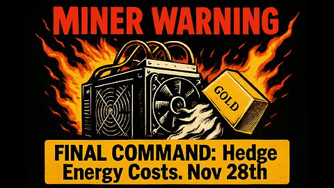 MINER WARNING: FINAL COMMAND to Hedge Energy Costs. Nov 28th.