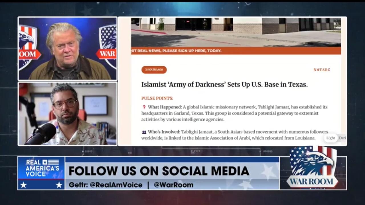 Islamist 'ARMY OF DARKNESS' Sets Up U.S. Base in Texas: Raheem Kassam ~ Steve Bannon's War Room 3/29/253/29/25