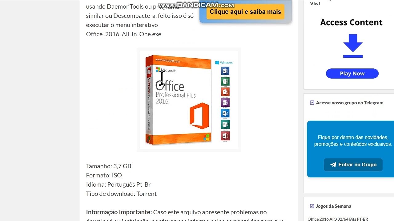 Como baixar o Office 2016 AIO 32 ou 64 Bits PT-BR