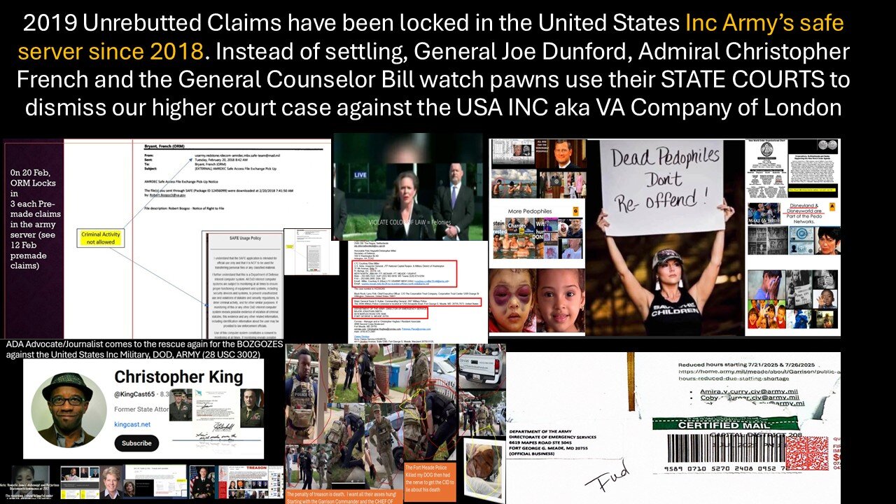 Pay attention to how the Army Locks in Claims in the Safe Server than get their attorneys to lie
