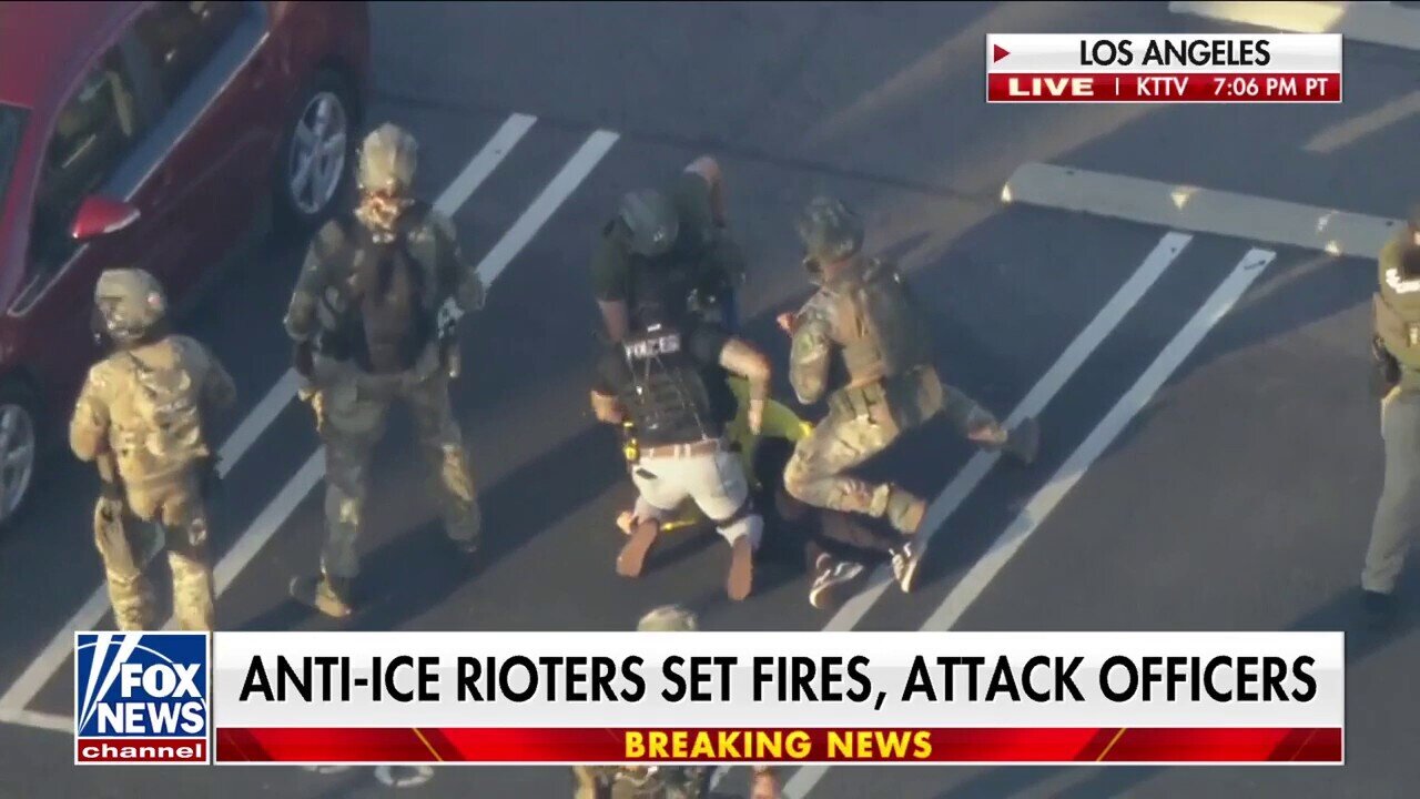 Law Enforcement Takes Down Anti-ICE Protester