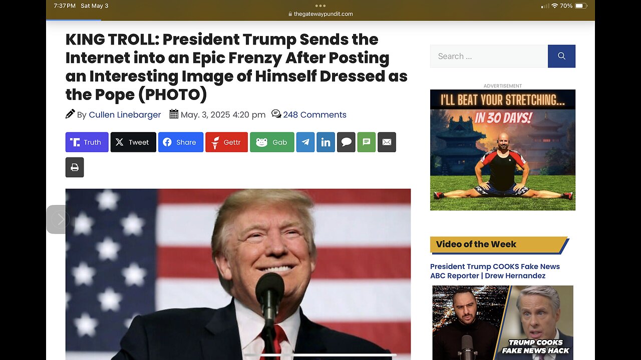 President Trump Sends the Internet into an Epic Frenzy After Posting an Interesting Pope Image