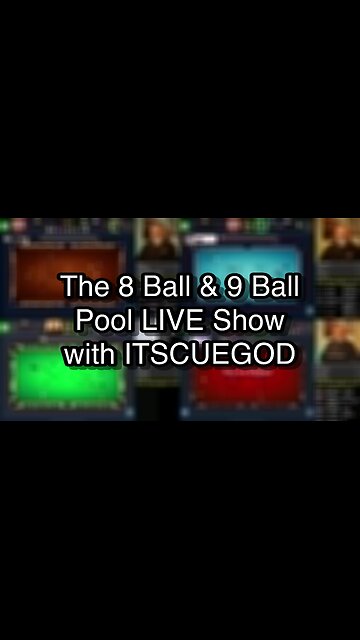 The 8 Ball & 9 Ball Pool LIVE Show with ITSCUEGOD