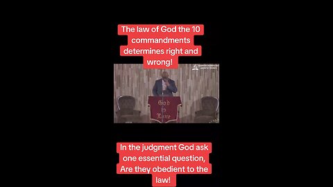 The standard of righteousness in the judgment is the law of God!