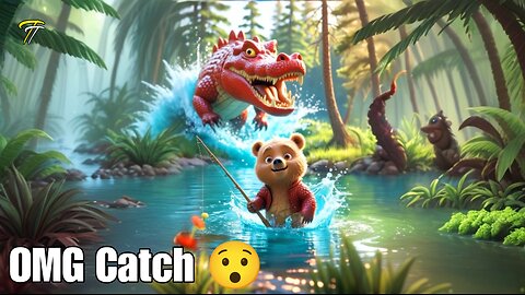 Baby Bear’s Wildest Catch: Not a Fish?! 🐊🎣 #Shorts #FunnyAnimals