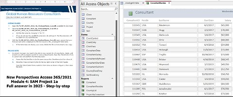 New Perspectives Access 365/2021 | Module 4: SAM Project 1a Global Human Resources Consultants 2025