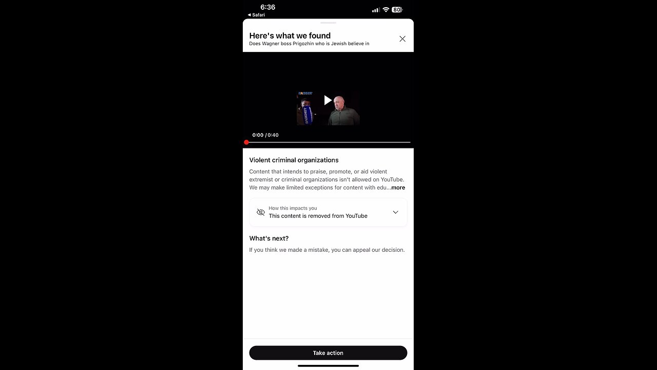 YouTube just removed content about murdered boss of Wagner group