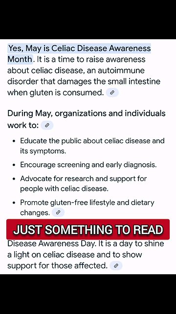May Is Celiac Disease Awareness Month Treatment Gluten Free