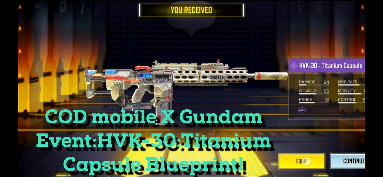Cod mobile X Mobile suit Gundam Collab:HVK-30 Titanium Capsule Gameplay!
