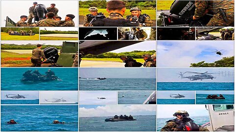U.S. Marines Helocast from CH-53E Off Okinawa Coast