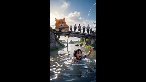 Hero Cat Jumps Into River to Save Baby! 😱 You Won’t Believe What Happens Next!