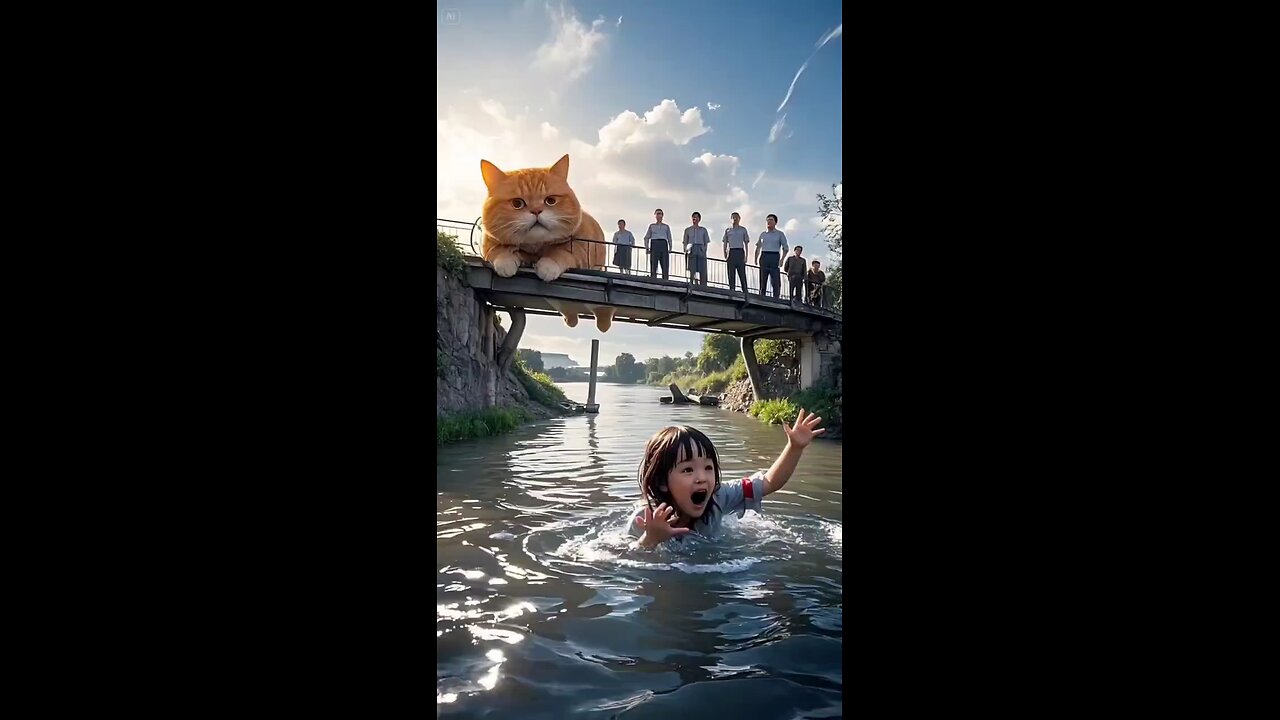 Hero Cat Jumps Into River to Save Baby! 😱 You Won’t Believe What Happens Next!