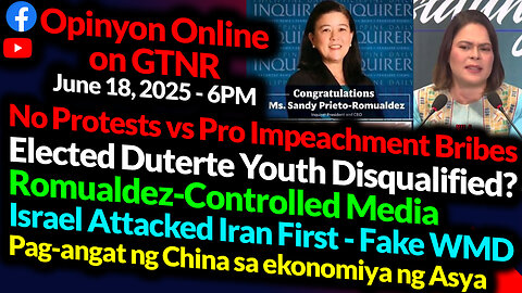 Duterte Youth Disqualified? | No Protest VS Pro Impeachment Bribes? | GTNR Ka Mentong Ka Ado