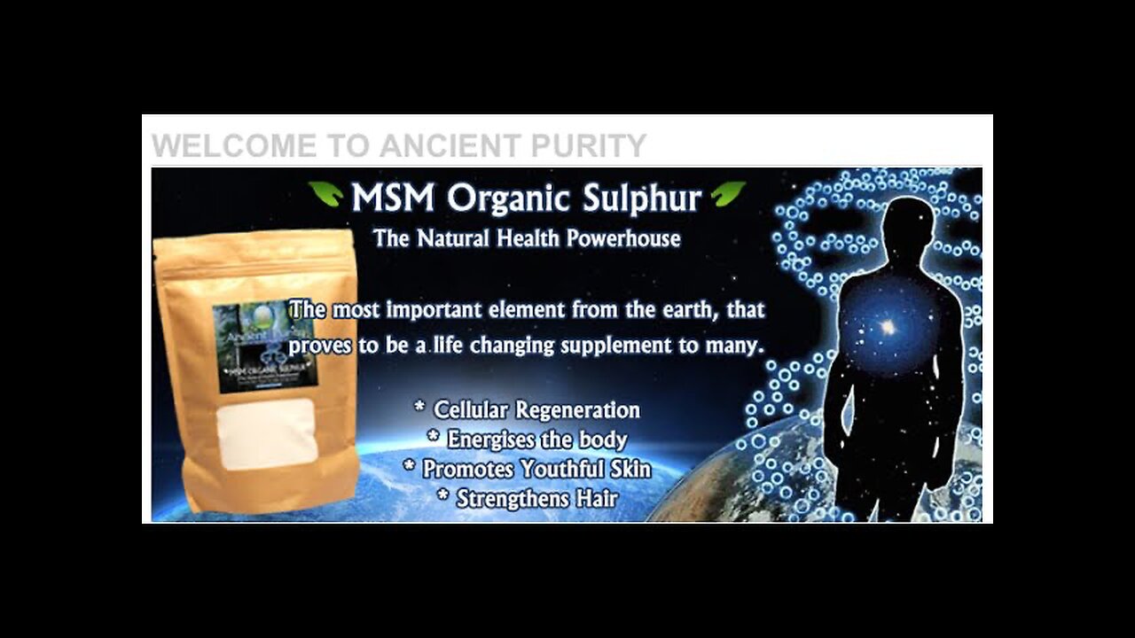 MSM Organic Sulphur (Results / Uses) Patrick McGean of Sulphur Study