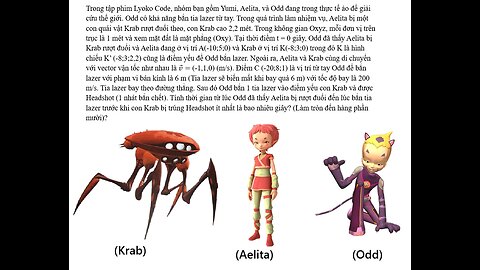 Toán 12: Hình Oxyz: Trong tập phim Lyoko Code, nhóm bạn gồm Yumi, Aelita, và Odd đang trong thực tế