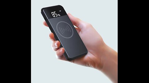 Lightweight 10000mAh Wireless Charging Power Bank With Digital Battery Display