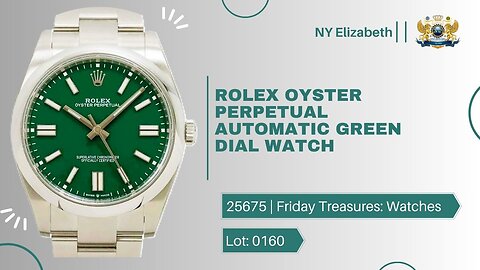ROLEX OYSTER PERPETUAL AUTOMATIC GREEN DIAL | Bid Now with NY Elizabeth
