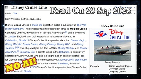 Disney Cruise Line (No AI) - 23 September 2025