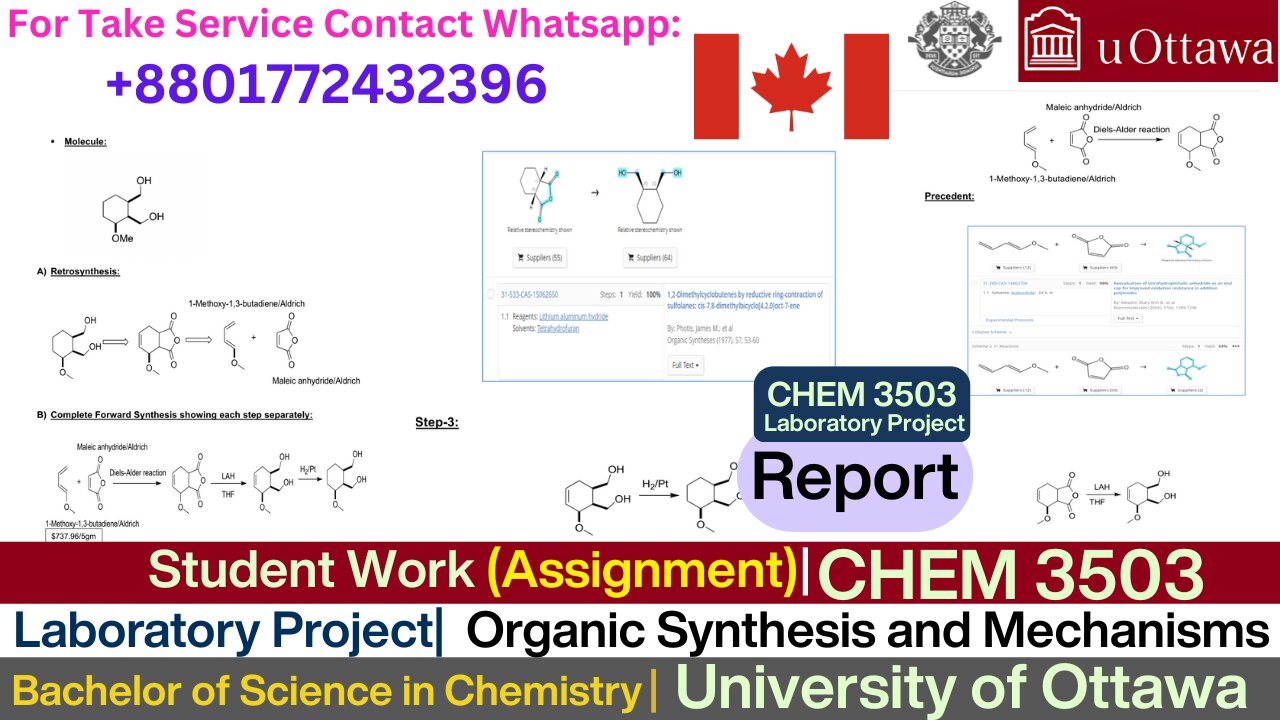 Client Work (Assignment) | CHEM3503 Organic Synthesis Lab | University of Ottawa