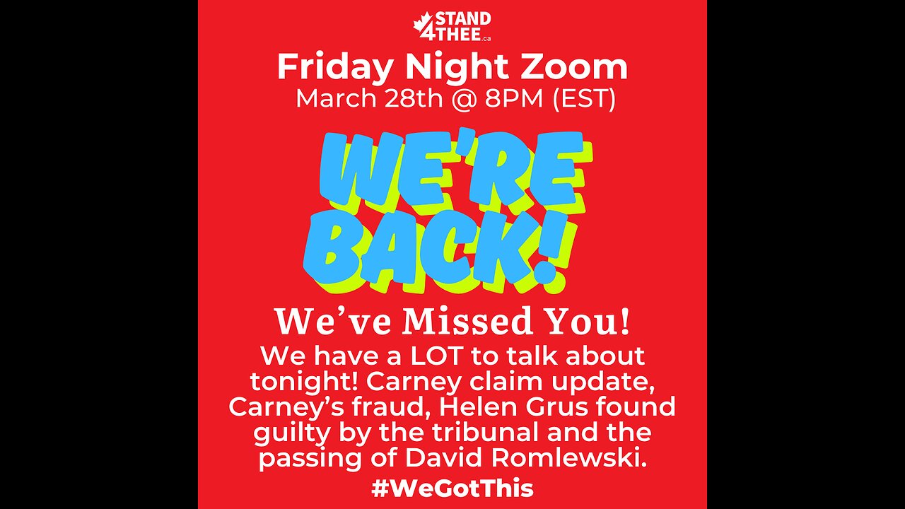 Stand4THEE Friday Night Zoom - We're BACK!