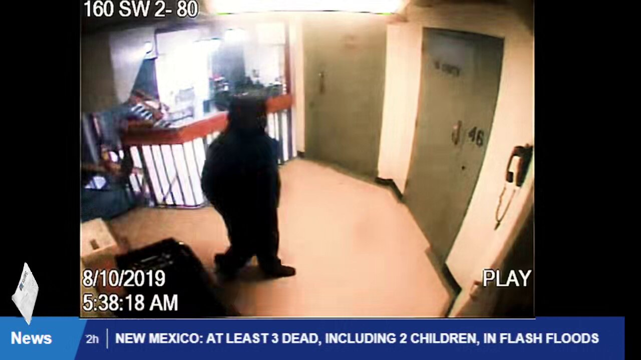 Epstein Cell Security video Shows man all in black entering and leaving???