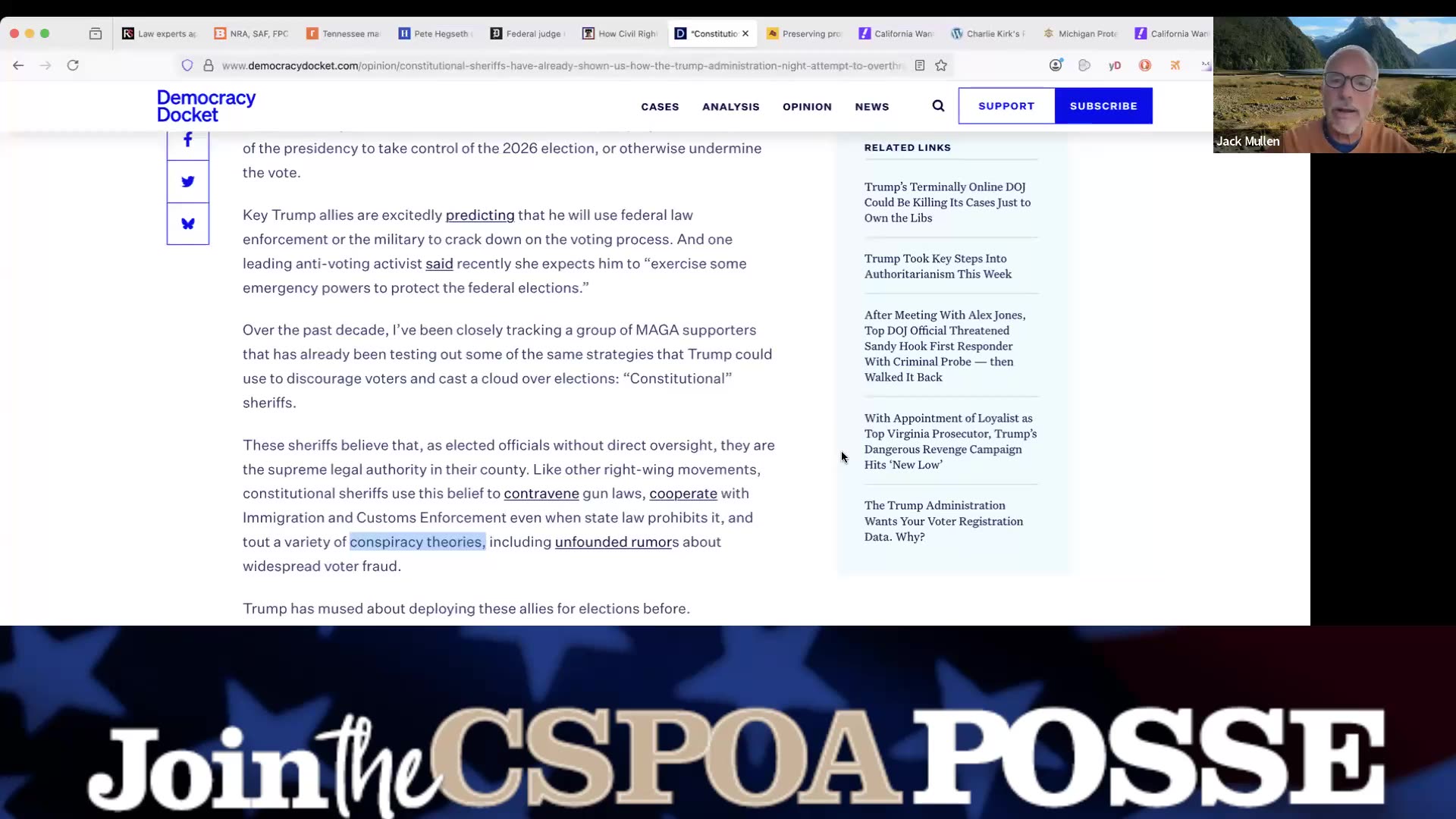 Sheriff Macks Message to Jessica Pishko Regarding Elections