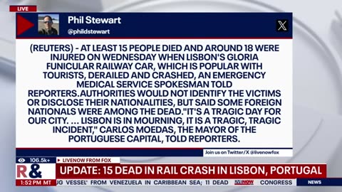 BREAKING: 15 dead in rail crash in Lisbon, Portugal