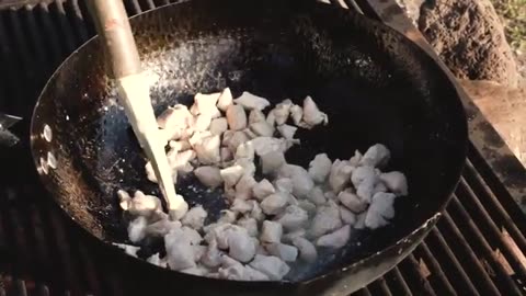 Cooking Tornado Tepanyaki rice in the Nature🍚🌲