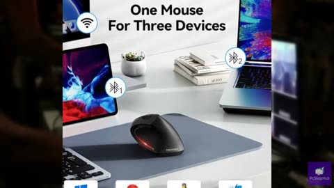TECKNET Ergonomic Mouse, Wireless Bluetooth Vertical Mouse, 4800 DPI Optical Tra
