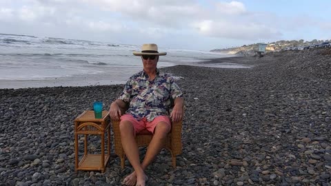 The Beach Captain in Time-Lapse. Torrey Pines State Beach, San Diego, California. TL 058