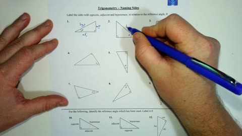 Trigonometry 01 - Naming Sides Solutions