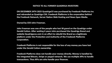 Quadriga CX Scam - Quadriga has a new owner
