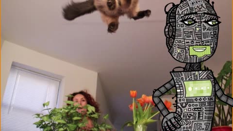 o gato com medo