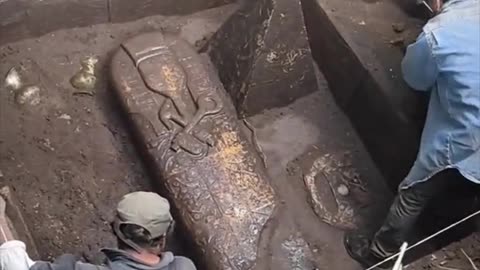 mysterious alien-style sarcophagus