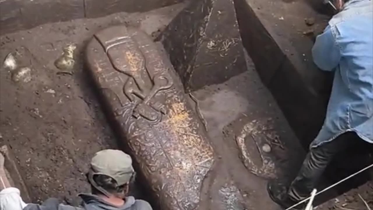 mysterious alien-style sarcophagus
