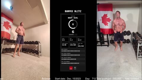 Everyday 450 push ups and 180 Burpees!
