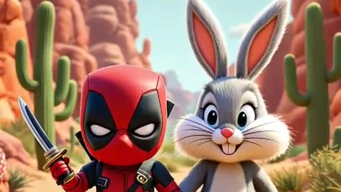 Tinny cute Deadpool fusion