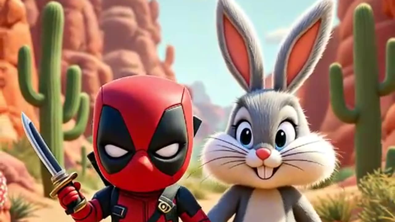 Tinny cute Deadpool fusion