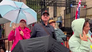 Group of protesters gather outside Columbia University for the 'No Kings' protest