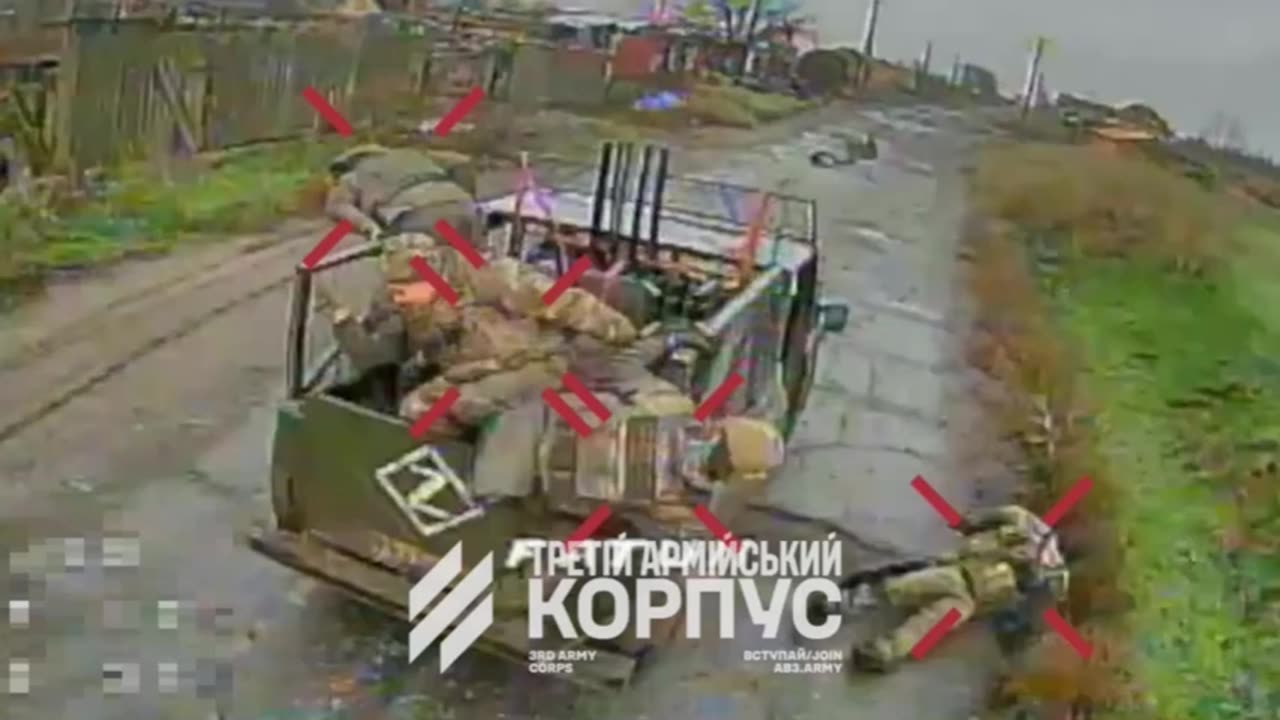 Russian Soldiers Bail from Overloaded Truck at Speed