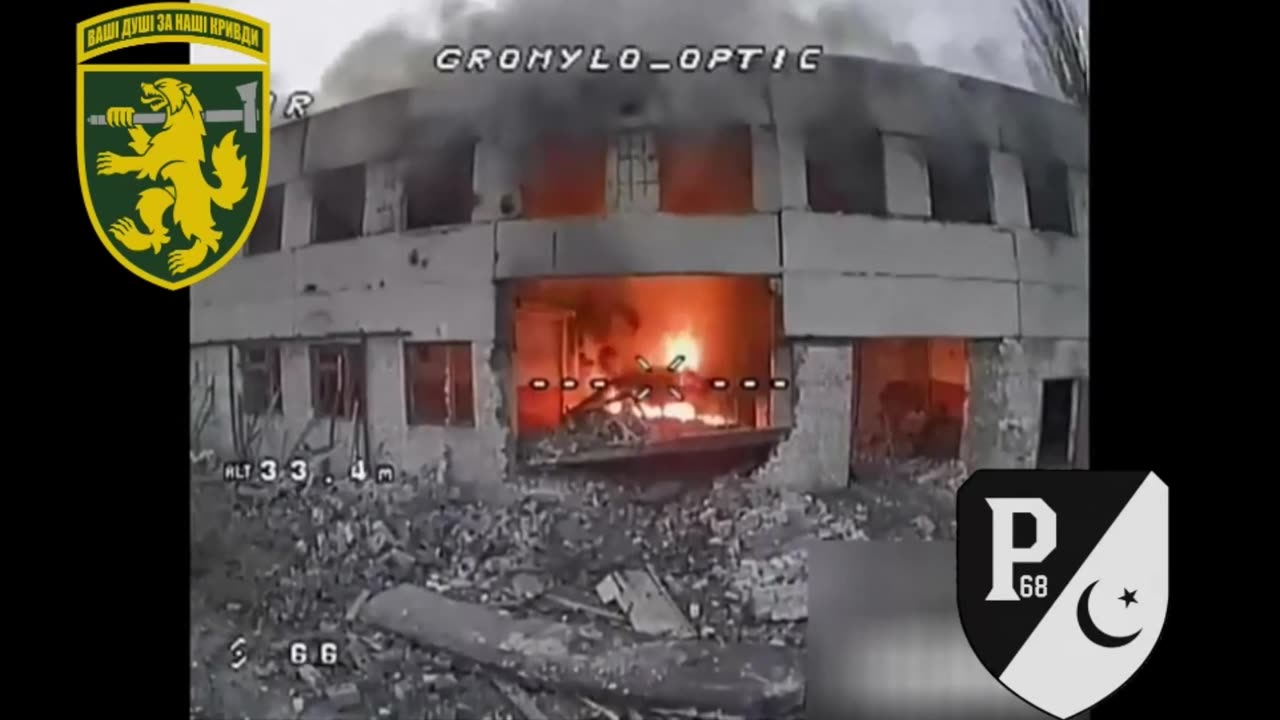 Russian APC Hidden Inside of Pokrovsk is Set Ablaze