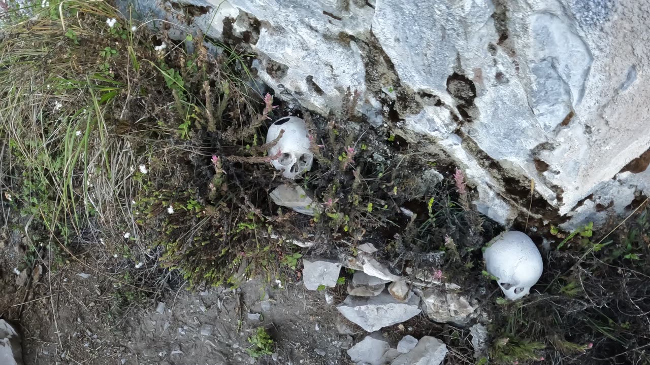 He amanecido con eses cráneos a mi costado...