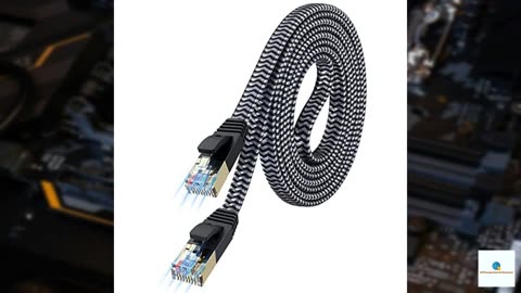 MORELECS Cat 7 Ethernet Cable – 10Gbps High-Speed, Premium Braided Flat Design for Gaming,