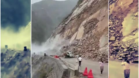 Close Call! Car Passengers Escape Death as Massive Landslide Hits Himachal’s Sirmaur District