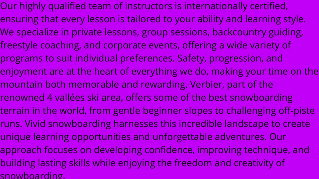 Vivid Snowboarding | Professional Snowboard School in Verbier